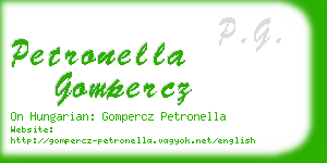 petronella gompercz business card